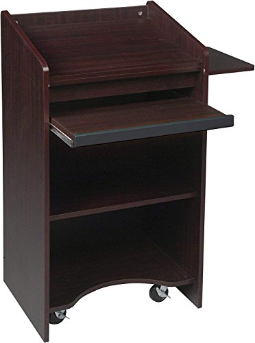 Balt 27508 Mobile Floor Lectern, Mahogany 46"H x 25"W x 20.13"D