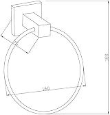BGL Towel Ring Minimalist Wall Mounted Chrome Plated Bathroom view 8