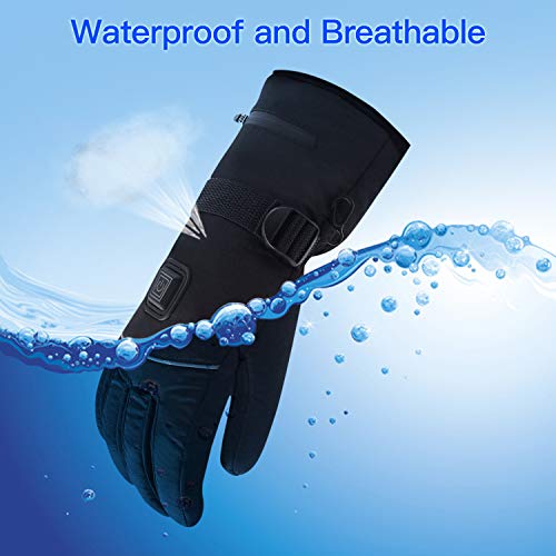 Heated Gloves, Electric Gloves for Men Women 3 Heating Temperature Adjustable TouchScreen Waterproof Warm Gloves for All Kinds of Outdoor Activities