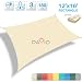 Patio Paradise 12' x 16' Tan Beige Sun Shade Sail Rectangle Canopy - Permeable UV Block Fabric Durable Outdoor - Customized Available primary