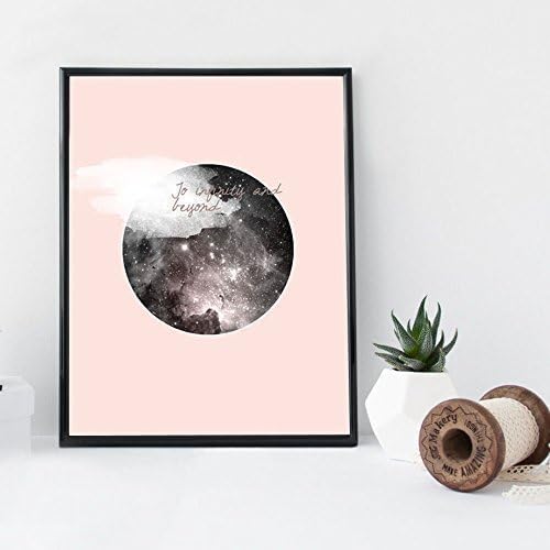 Quote galaxy pink pastel wall art print poster - unframed