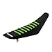 Enjoy MFG Ribbed Seat Cover for 2002-2018 Kawasaki KX 65 - All Black/Green Ribs