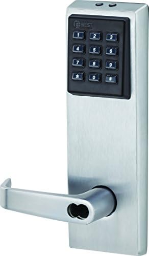 Stanley Best 9KZ37DV15KPS3625 7-Pin Contour Angle Return Keypad Trim Heavy Duty Lever Lock with Key, Bright Chrome, 3.5" x 5.375" x 2.75"