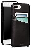 Sena Snap on Wallet, Premium all leather Wallet drop safe snap on case for the iPhone 7 Plus - Black