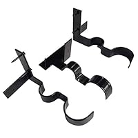 WAQIA HOUSE 3 Pcs Double Center Support Curtain Rod Bracket Into Window Frame Curtain Rod Bracket Adjustable Curtain Rod Brackets Black