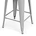 Best Choice Products 24in Set of 4 High Backrest Industrial Metal Counter Height Stools, Silver