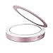 Shinngo 3000mAh Portable Charger Mirror Compact Vanity Mirror with Lights for Personal Handheld Makeup (Rose-Gold)