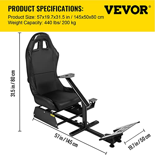VEVOR Racing Simulator Seat Adjustable Driving Gaming Reclinable Seat
