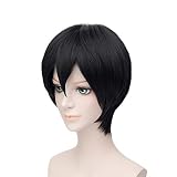 Amybria Men's Beautiful Male Black Short Straight Hair Wig/Wigs Cosplay Party