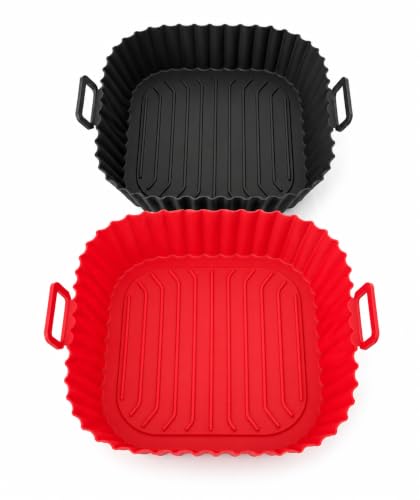 Moule en Silicone pour Air Fryer, 2 pièces, Réutilisable, Accessoire Air Fryer compatible avec Philips, Ninja, Cosori, Moulinex, Tefal et autres Air Fryers XL et XXL