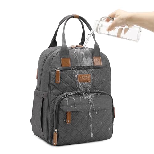 LAND GRANDE AMOR mochila maternidade bolsa para bebê Mamãe Fralda Sacos mochila Mummy Grande Capacidade Viagem Fralda Sacos Multi-função Maternidade (Cinzento escuro)