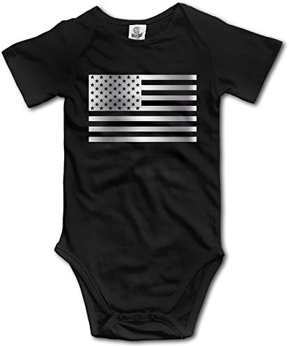 American Flag Platinum Style Baby Romper Jumpsuit Black
