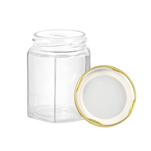 12 pack 6 oz Clear Glass Jam Jars for Jam,Honey,candies,sauce,Baby Foods,Jelly Wedding Favors,DIY Magnetic Spice Jars（Comes with gold lids） - Thumbnail 3