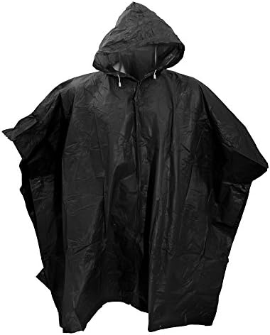 SplashmacsUnisex Lightweight Rain Poncho (ONE) (Black)