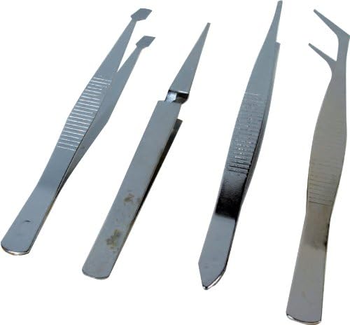 4 PIECE PACK METAL TWEEZER CRAFTS STAMPS JEWELLERY SET