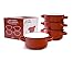 ECODECO Baking Serving Ceramic Red 16 Oz Soup Bowls with Handles - Set of Four - Stoneware Chowder Bisque Pot Pie Crocks