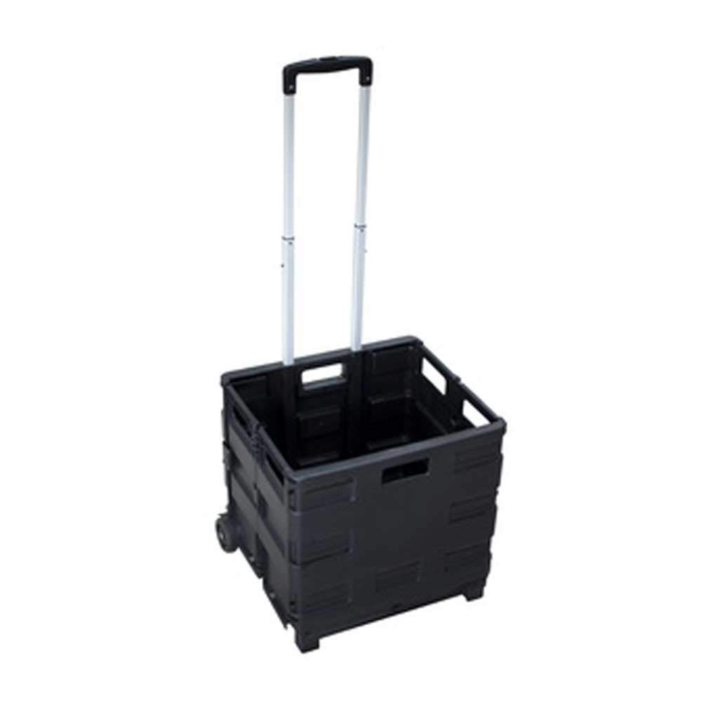 Pavo - Premium Folding Transport Trolley Cart, 35 kg capacity (60l), lightweight aluminium foldable crate with telescopic handle & durable wheels - 8046126