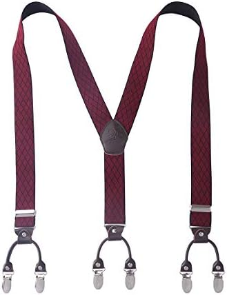 Heavy Duty Men Braces KANGDAI 6 Buckles Y Back 10 Colors Durable Elastic Adjustable Suspenders Strong Metal Clips