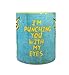 Eye Punch Cat Funny Mug by Pithitude - One Single 11oz.Yellow Coffee Cup