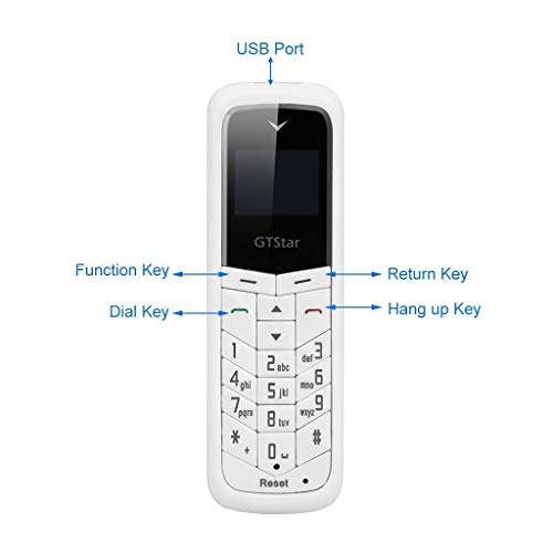 Mini Cell Phones Unlocked Bluetooth- Tiny Phone World Smallest Mini Phone GSM Bluetooth Handset Mini Phone Bluetooth Dialer Supported Dual Sim Card BM50(White)
