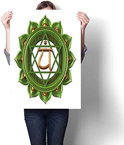 Modern Canvas Paintings,Circular Oriental Earth Core Form Ancient Balance and Harmony in Cosmos Theme Green Canvas,Paintings Modern Home Decor Wall Art Painting,12"W x 16"L(Frameless)