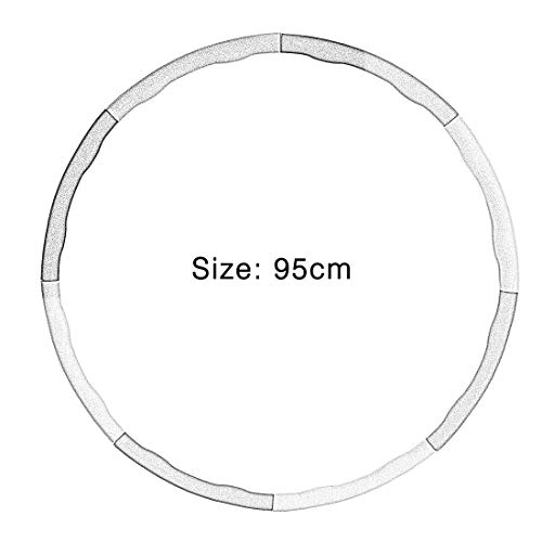 Lightweight Fitness Hula Hoop 95cm Massage Loops Detachable Ring Tube Circle for Waist Slimming Body Building Equipment - Pink & Gray