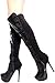 Elegance FAUX LEATHER SIDE ZIPPER OVER THE KNEE PLATFORM BOOTS