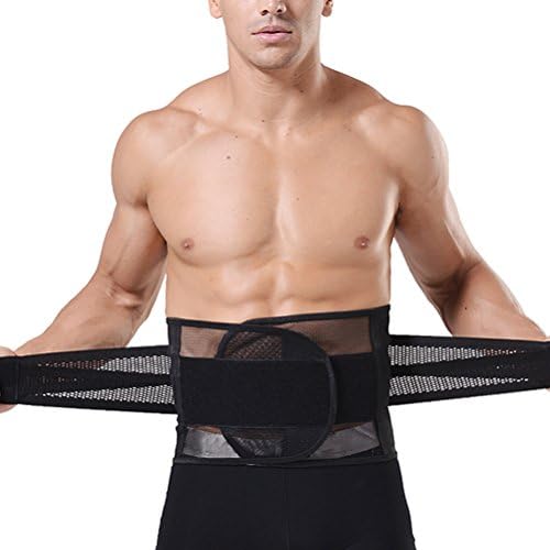 Roseate Men's Breathable Elasticity Waist Training Cincher Girdles Corset Body Shaper Black