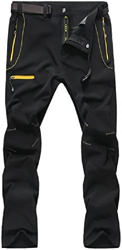Freie Liebe Outdoor Mens Lightweight Elastic Waist Hiking Pants Easy Wash and Dry Quickly