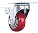 Finnhomy 3 Inch Caster Wheels Set of 4 with Brake Heavy Duty Plate Swivel Casters Premium Polyurethane Wheels PU Load Bearing 2,200 Lbs Lockable Anti-wear Smooth Casters Red