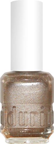 duri200 Pure Ice Nail Polish, White with Gold Metallic Shimmer Fine Glitter, Fast Drying, Semi Sheer, Lasting, 0.45 Fl Oz