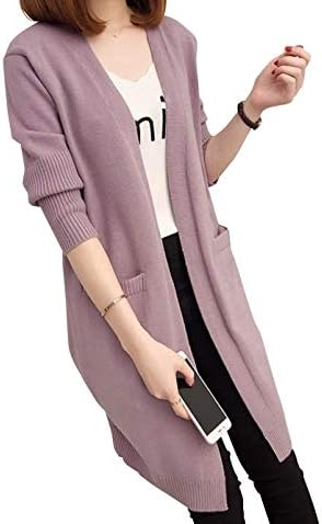 [スティーグル] 【在庫限り】レディース M～XL ７カラー ロング丈 ポケット付き シンプル きれいめ ニットカーディガン