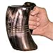Norse Tradesman XL Viking Drinking Horn Mug - 100% Authentic Beer Horn Tankard With Hardwood Bottom and Ring Engravings | The Eternal, High Polish, approx. 30 oz