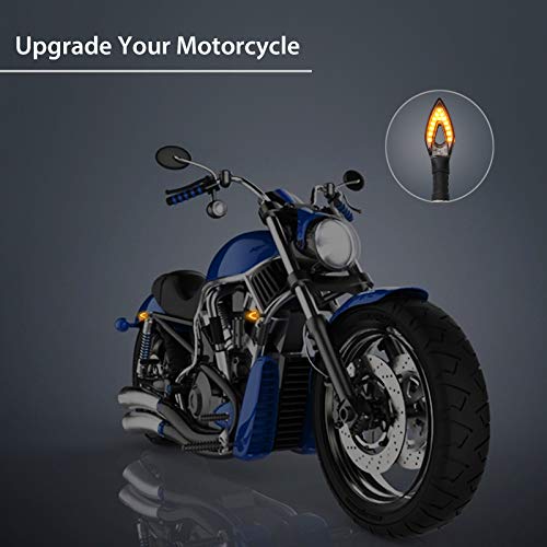 Justech 4pcs Flowing Flashing Led Turn Signal Lights Motorbike Indicators Waterproof 12V 14 LEDs Bulbs Universal for Motorcycle Motorbike Harley Kawasaki Yamaha Suzuki Off Road - Thumbnail 2