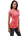 PattyBoutik Women Ruched V Neck Sleeveless Blouse (Coral Pink Large)