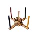 Sports Festival Wooden Ring Toss Game Set Comes with 5 Colors and 5 Rope Rings Carrying Case Compact and Easy to Use Portable