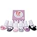 Baby Infant Toddler Girl Shoe Look Socks - Anti Slip - Soft Cotton - 3 or 6 Pairs - Baby Shower (0-12 Months, Pretty Petals - Box)