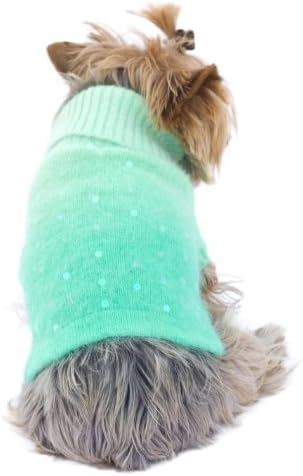 Luxury Sparkle Turtleneck, Angora Blend, Seafoam Dip Dye, XXS