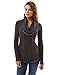 PattyBoutik Women Raw Hem Style Cowl Neck Tunic Top (Dark Heather Gray Large)