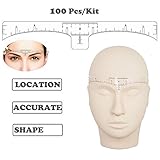 100 Pcs Disposable Eyebrow Ruler Sticker 2017 NEW, Adhesive Eyebrow Ruler Microblading Ruler Guide For makeup tool, Eyebrow Sticker
