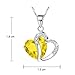 KATGI Fashion Austrian Crystals Heart Shape Pendant Necklace (Medium Yellow)