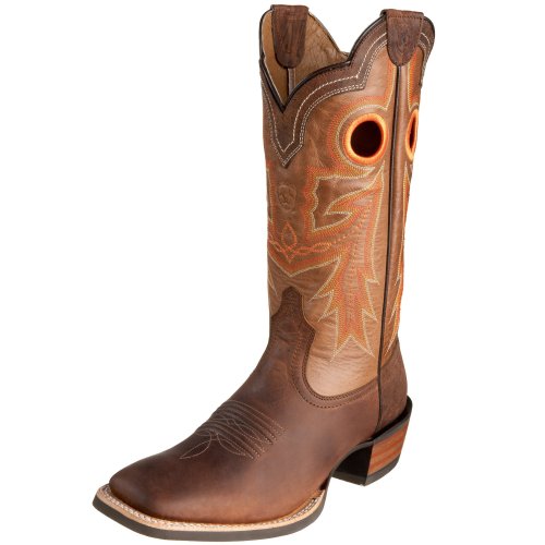 Ariat Men's Wildstock Western Cowboy Boot, Weathered Brown/Quartz, 8 M US