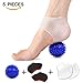 Plantar Fasciitis Relieve Kits(5PCS) Compression Heel Sleeves & Massage Ball for Heel Protectors,Heel Supports,Foot Massage,Cracked Heels,Heel Pains,Ankle & Arch Supports for Men & Women