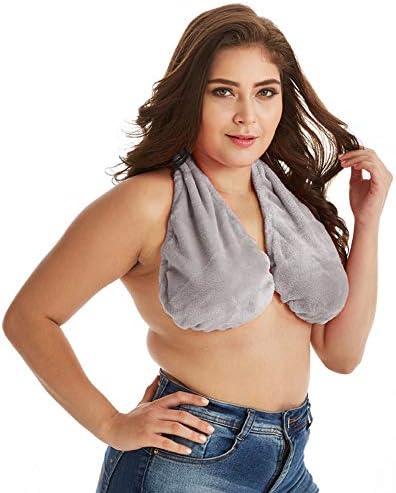 Zoodaa Women Towel Underwear,Soft Sport Yoga Towel Boob Sweat Towel Bra Sport Bra (M, Grey)