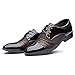 Blivener Men's Pointed Toe Pleather Dress Shoes Casual Oxford Brown US 10.5