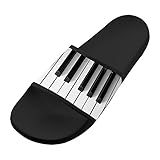Slippers Black White Piano Keyboard Custom Casual