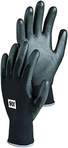 Beryllium Tear Resistant Smooth PU Dipped Breathable Stretch Nylon Glove in Black (Size 6 X-Small)