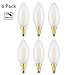 OMAYKEY 6W 3000K LED Candelabra Bulbs Soft White, Dimmable 60W Equivalent 600 LM, E12 Candle Base C35 Frosted Glass LED Chandelier Bulb, 360 Degrees Beam Angle, Pack of 6