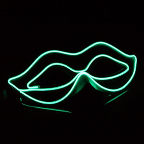 iChase EL Mask ,EL Wire Glowing Halloween Cosplay LED Mask Light Up Cool Mask with 4 Modes for for Christmas Birthday Party Gift Any Festival Parties (Green)