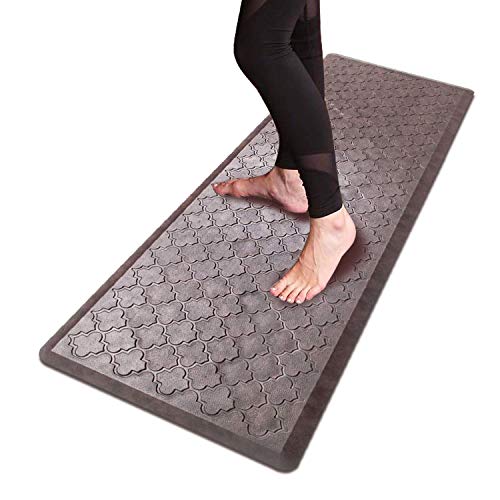 Hebe Oversized Anti Fatigue Comfort Mats For Kitchen Floor Standing Desk Non Slip Thick Cushioned Kitchen Floor Mats Runner Waterproof Kitchen Rugs Heavy Duty Comfort Standing Mats20"X60"Brown